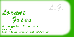 lorant fries business card
